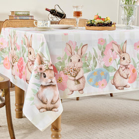 Romanstile machine washable Easter tablecloth offers easy care after meals