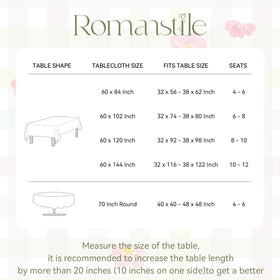 Romanstile 60x102 tablecloth fits 6-8 people with ease.