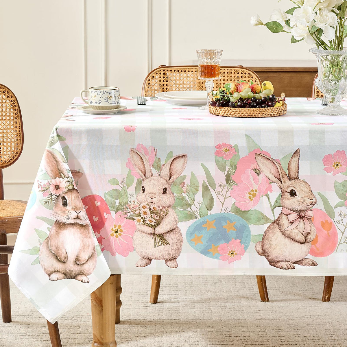 Romanstile Spring Easter tablecloth with 60x102 inches for festive gatherings.