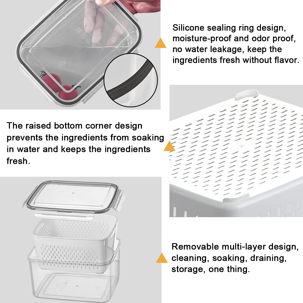 Ronanemon fridge storage lids demonstrating secure seal for fresh storage