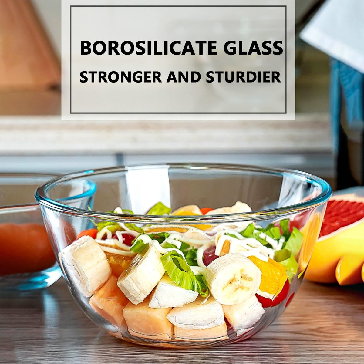 Ronanemon dishwasher-safe glass bowl for easy cleanup after meals.