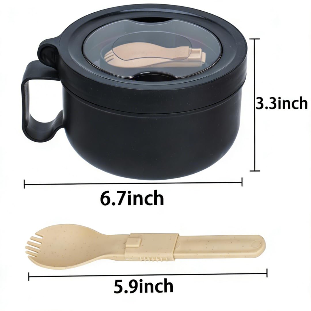 Ronanemon ramen bowl easy-grip handle for safe, comfortable handling.