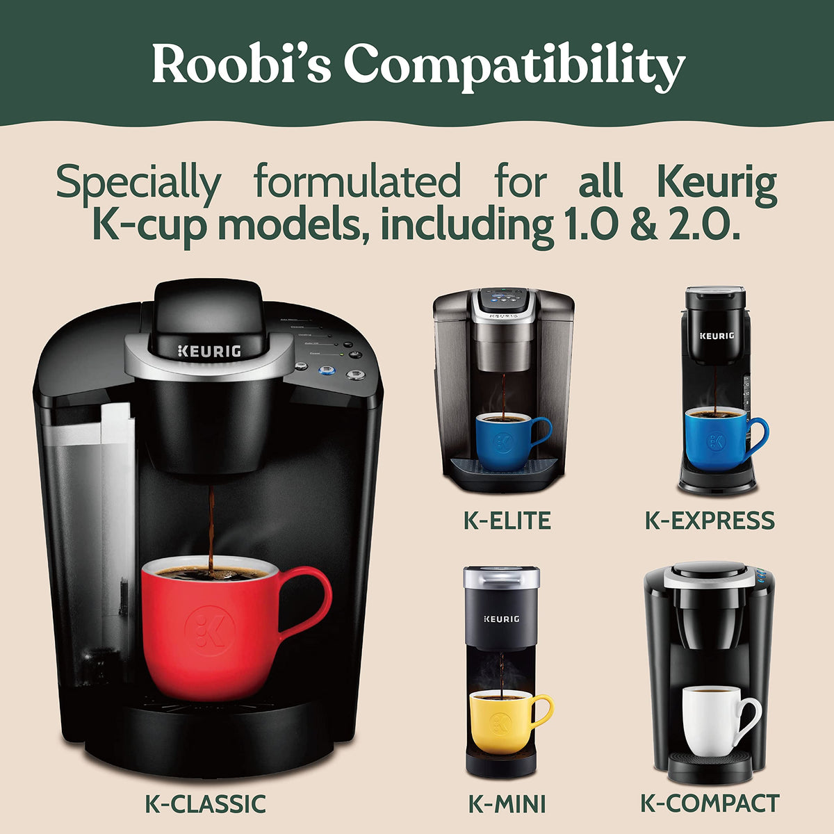 Roobi two-bottle kit displayed on kitchen counter ready for routine cleaning.