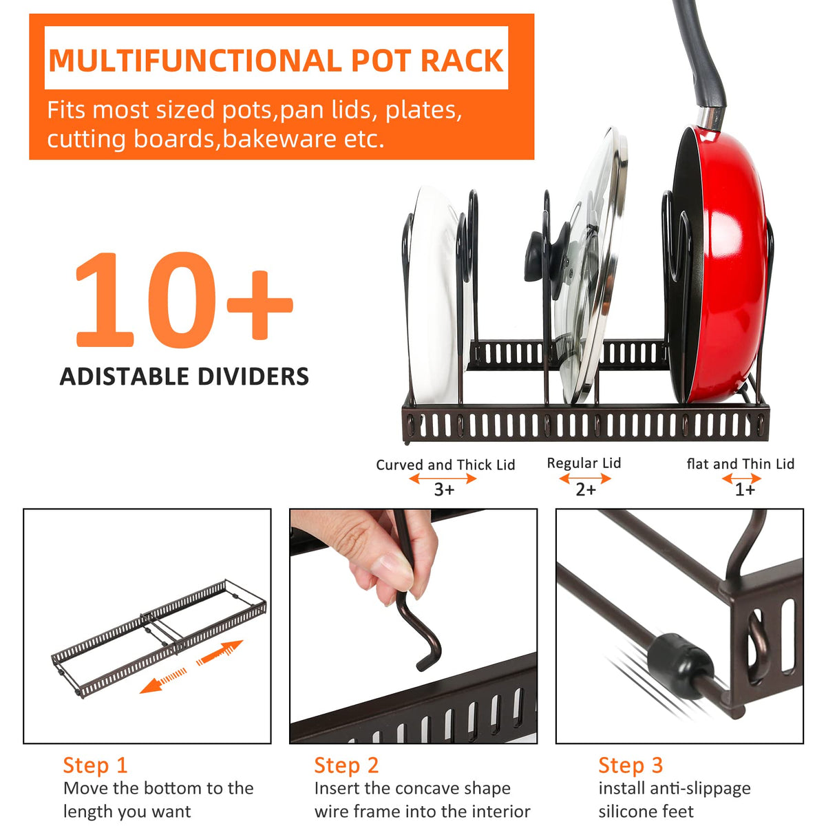 ROOHUA easy tool-free setup with silicone pads protects surfaces.