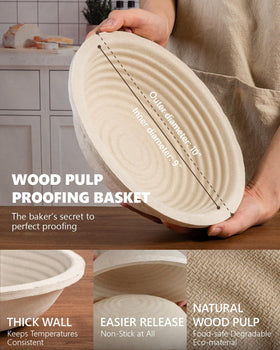 rorecay banneton non-stick release helps preserve bread bottoms and lattice patterns