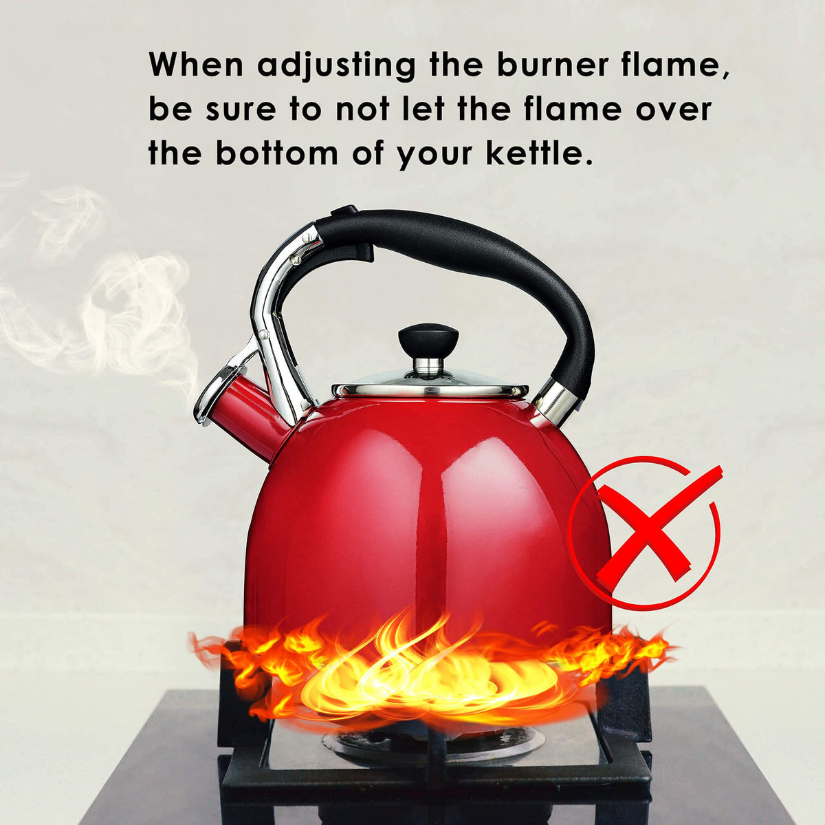 Rorence whistling tea kettle 2.5-quart capacity serves up to ten cups
