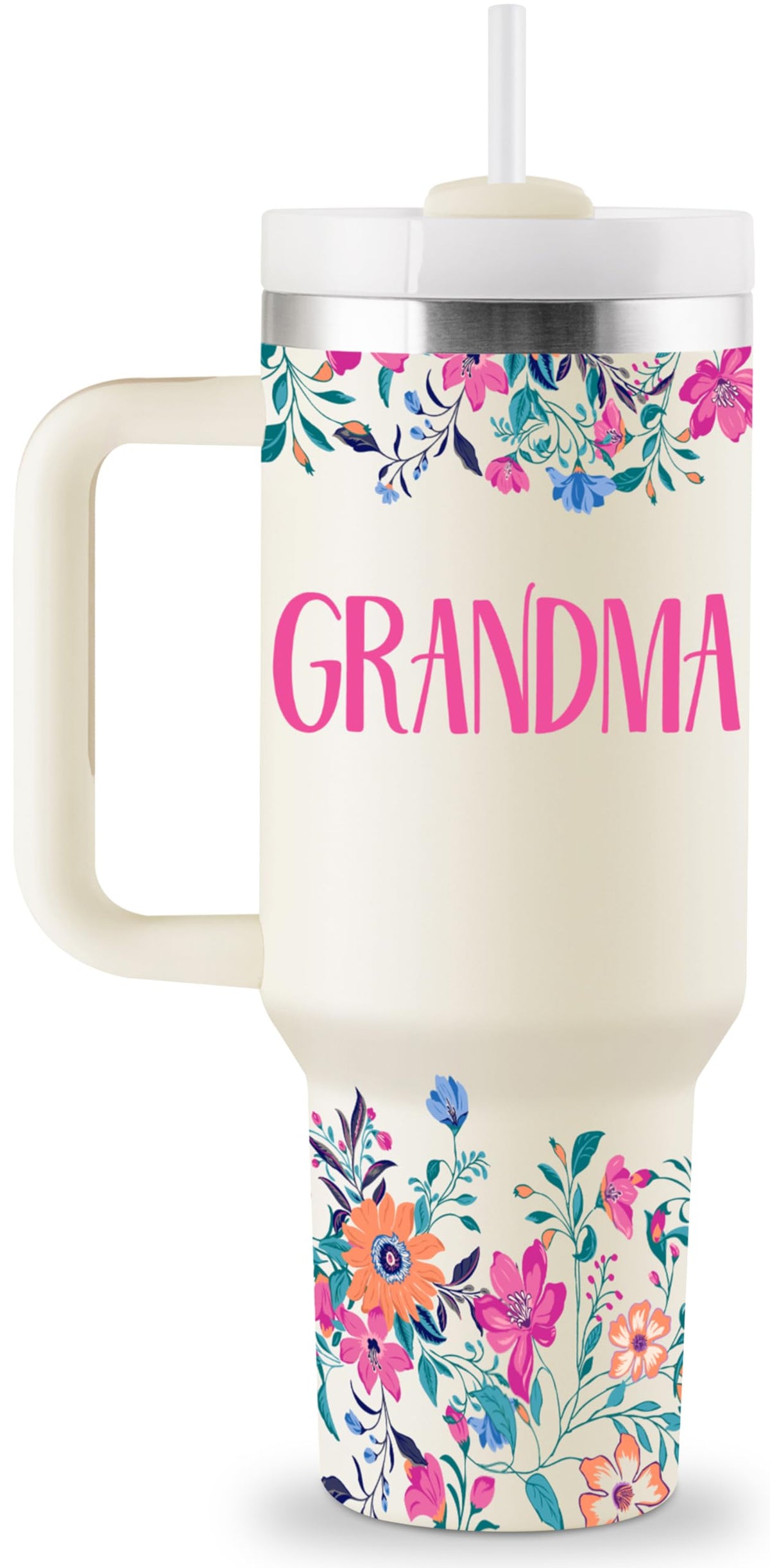 ROSTANTEN 40oz insulated tumbler with lid and straw maintains temperature for hours.