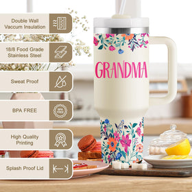 ROSTANTEN tumbler features ergonomic handle for easy carrying during daily activities.