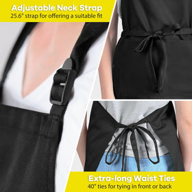 Rotanet machine washable apron, color fastness improves with proper care.