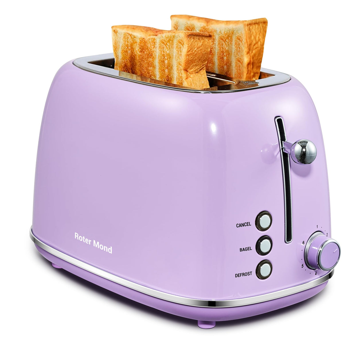 Roter Mond 2-Slice Toaster lavender-purple design enhances décor.