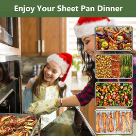 ROTTAY four-piece bakeware set ideal for cookies, vegetables, and more.