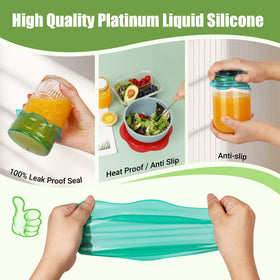ROTTOGOON lids used in microwave for safe reheating.