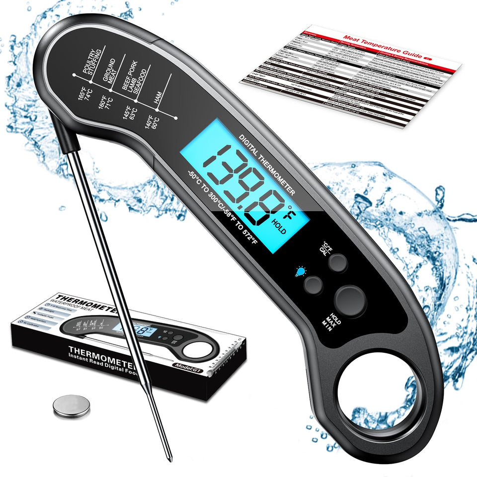 ROUUO meat thermometer digital front view for quick readings