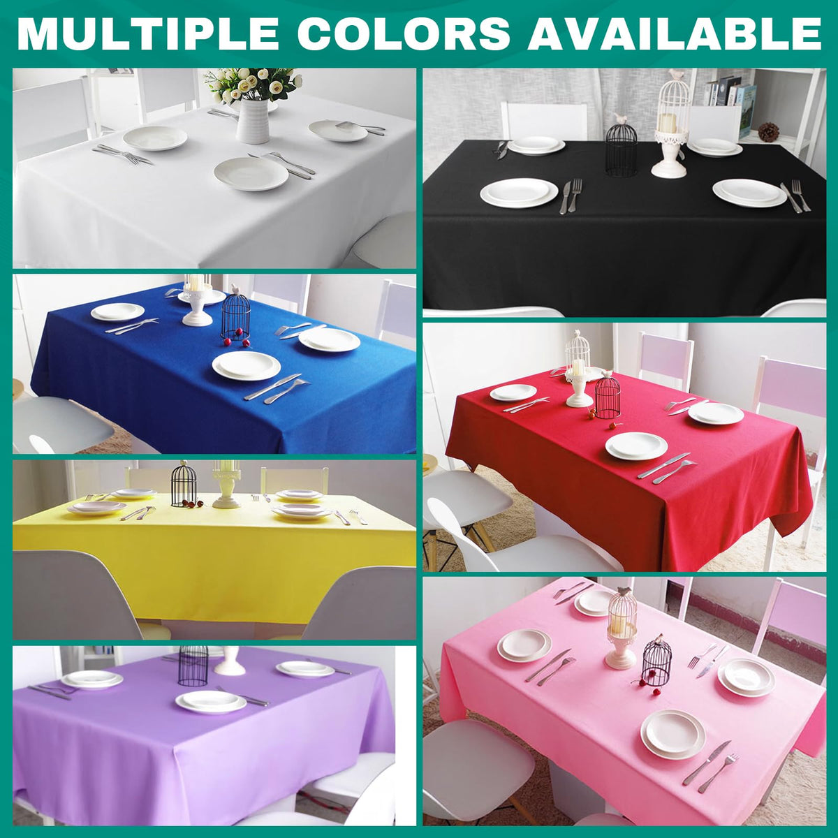 RowinsyDD 30-pack of disposable tablecloths arranged for easy cleanup after events.