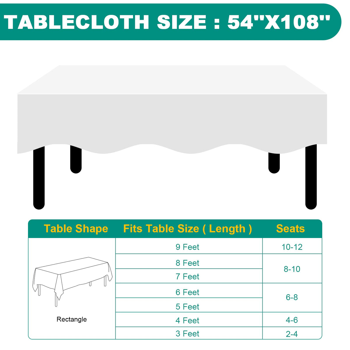 RowinsyDD large white tablecloth suits dining, BBQ, and family gatherings