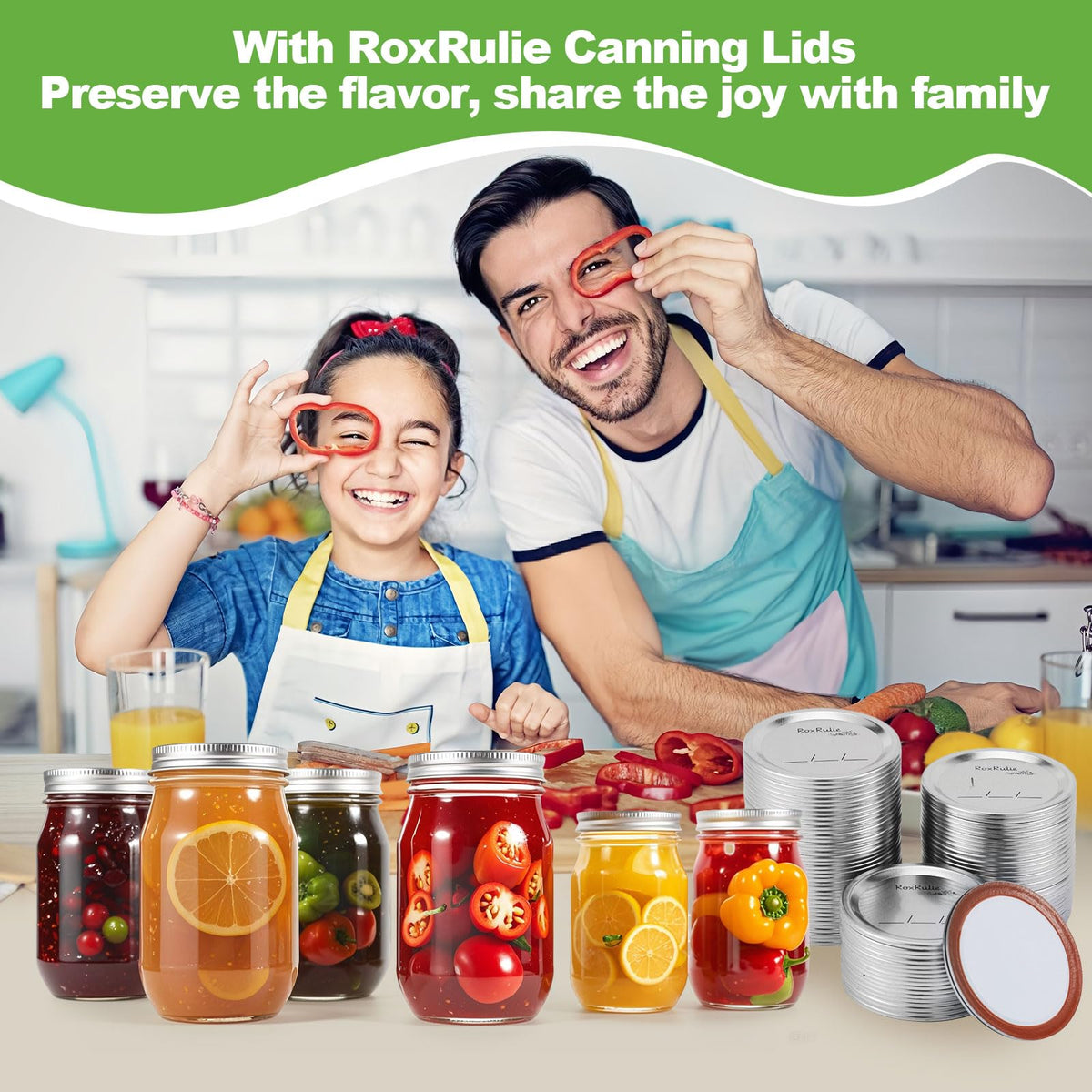 RoxRulie 150-piece set supports home canners with versatile lid options.