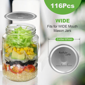 RoxRulie lids fitting Ball and Kerr wide-mouth jars for secure sealing