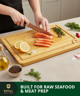 ROYAL CRAFT WOOD sealed bamboo surface resists stains and odors.