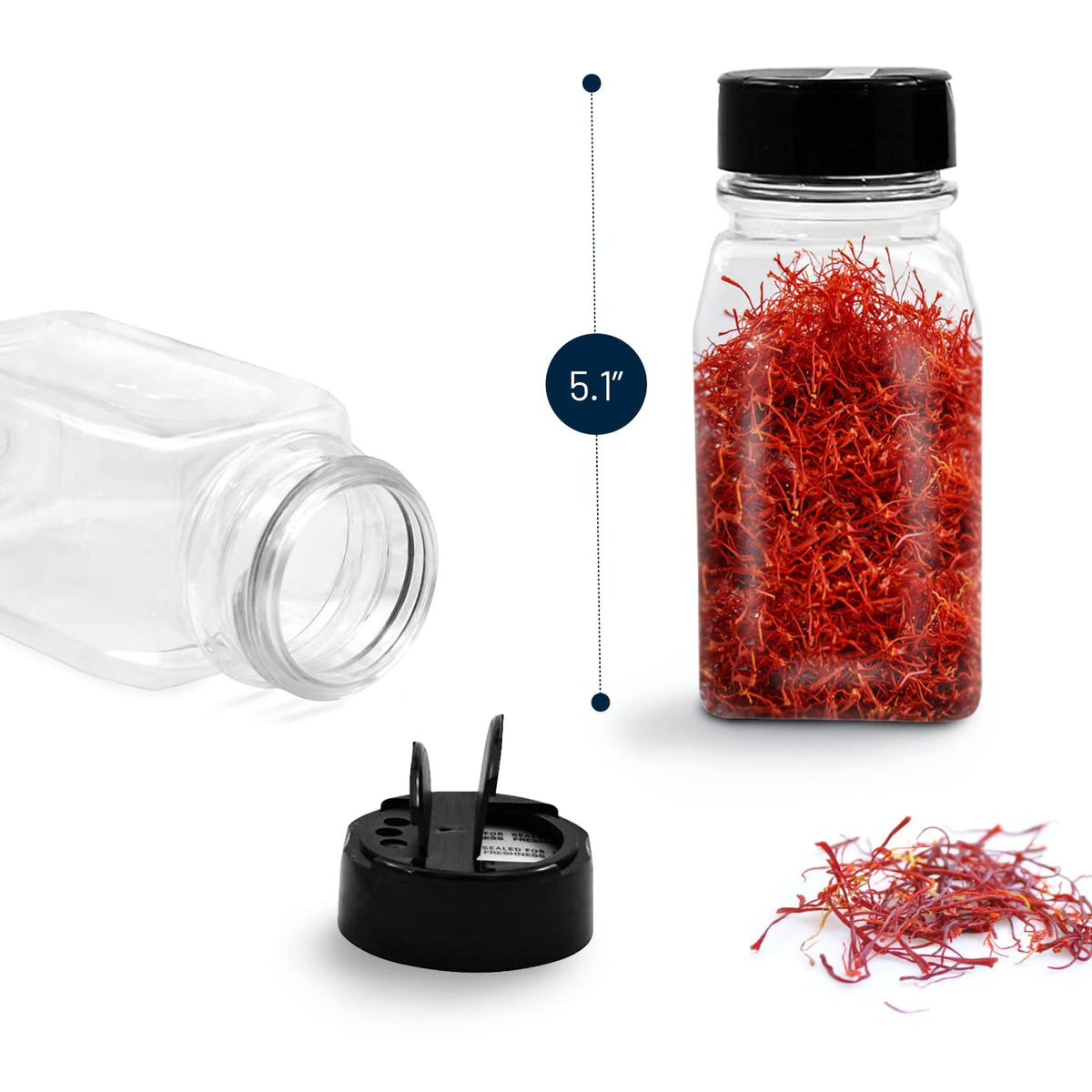RoyalHouse clear plastic spice containers show contents at a glance for fast meal prep.