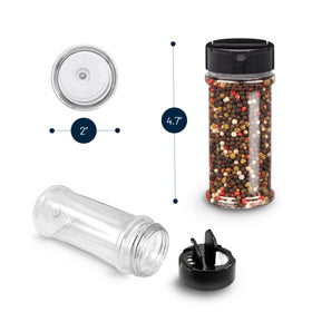 RoyalHouse clear plastic spice jars showing contents at a glance for easy identification.