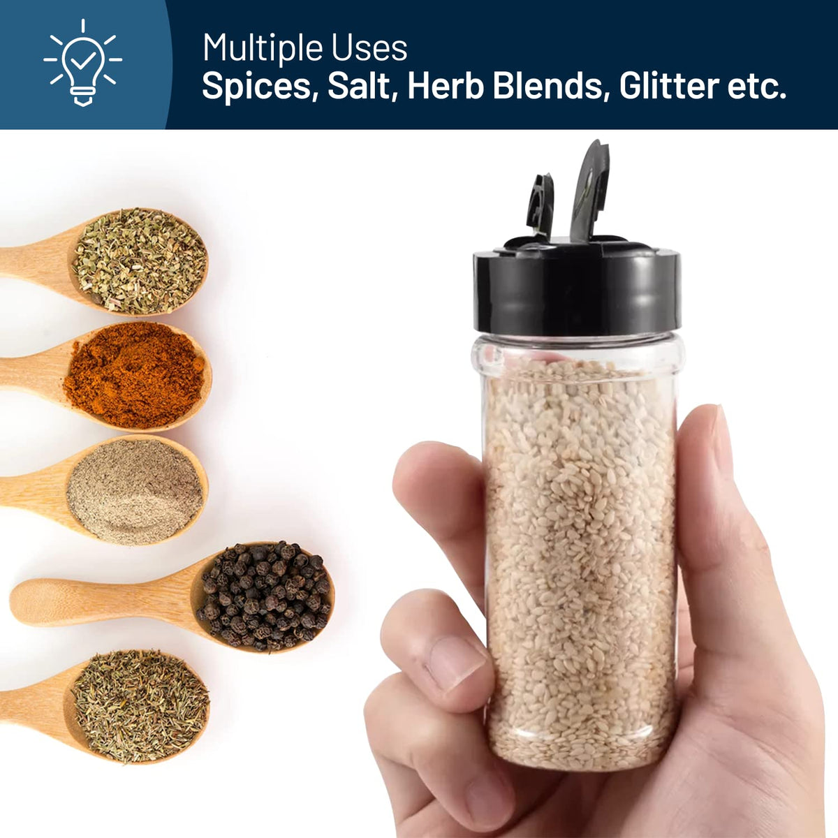 RoyalHouse jar with removable inner seal helps keep powders fresh.