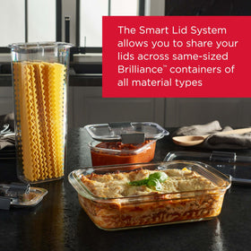 Rubbermaid Brilliance 4.7-cup container with vented lid for splatter-free reheating.