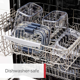 Rubbermaid Brilliance is dishwasher-safe and resistant to stains and odors.