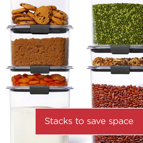 Rubbermaid Brilliance pantry 7.8-cup capacity ideal for bulky items like brown sugar.