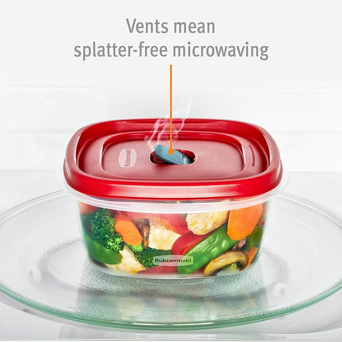 Rubbermaid 5-Cup container with clear base shows contents at a glance