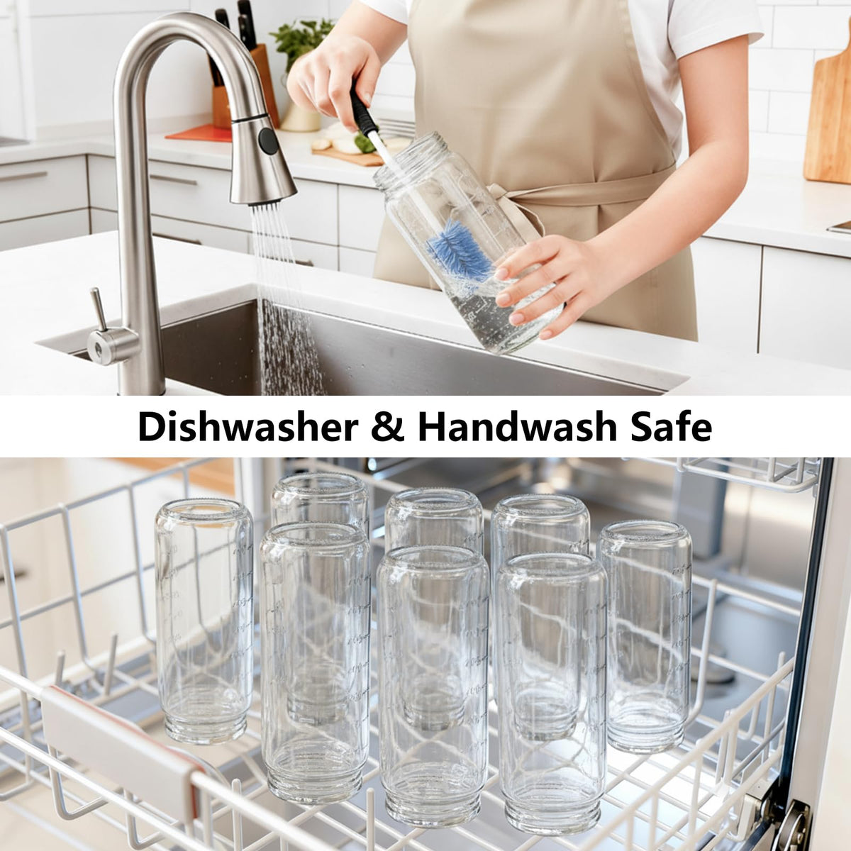 Ruckae clear glass bottles for easy visibility of contents and portions