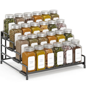 RUILALIFE 4-tier spice rack on countertop keeps bottles organized and within reach.