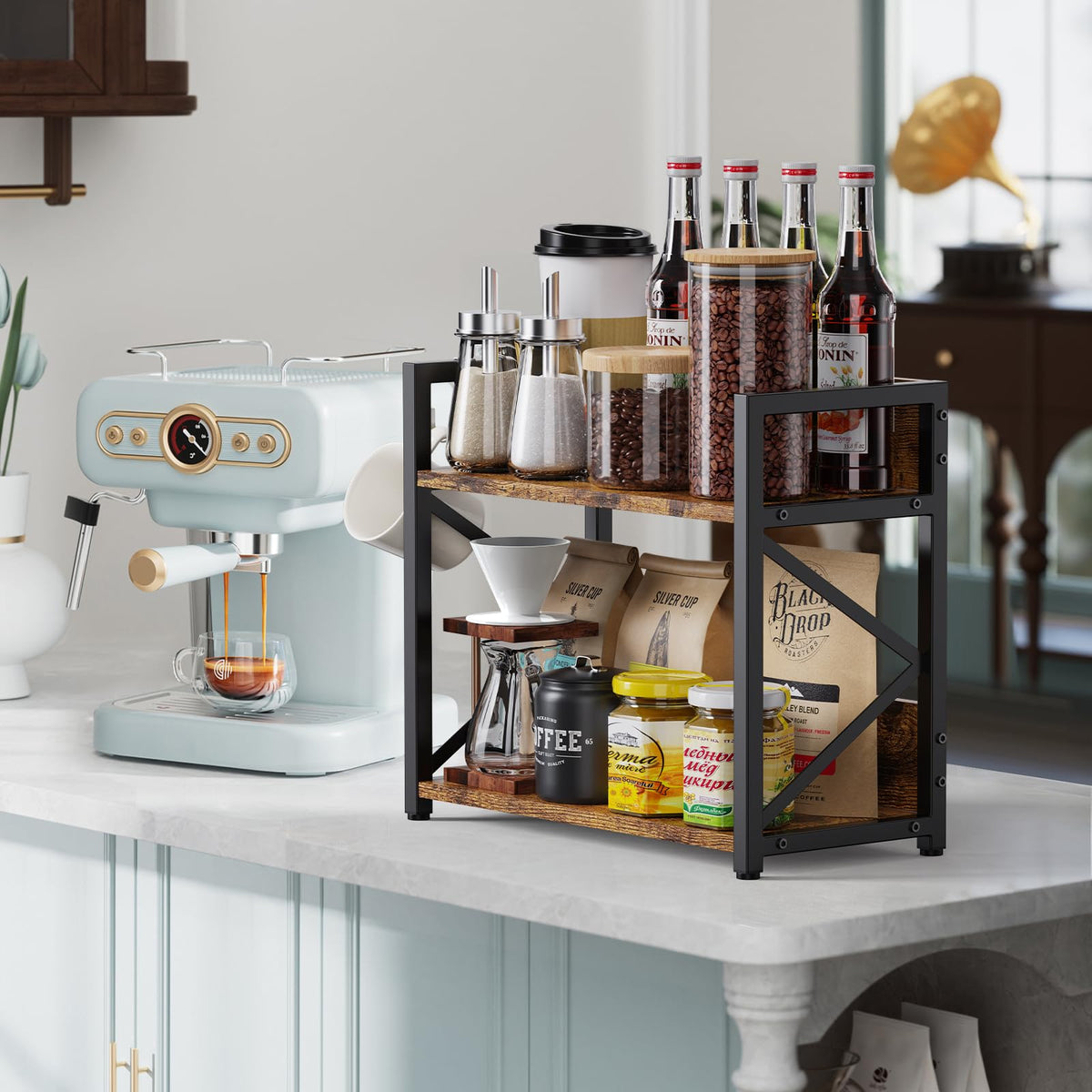 RUILALIFE large capacity shelf keeps spices and snacks neatly accessible