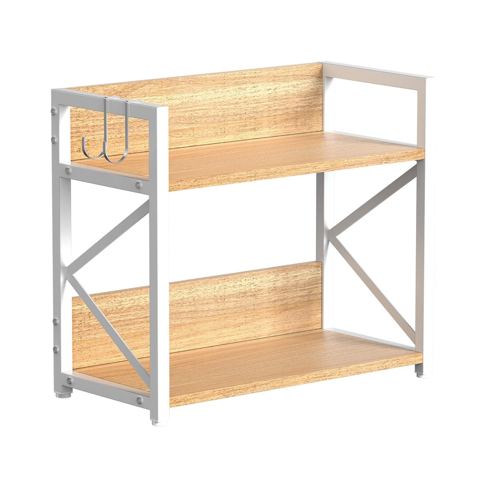 RUILALIFE spice rack organizer maple, front view for countertop organization