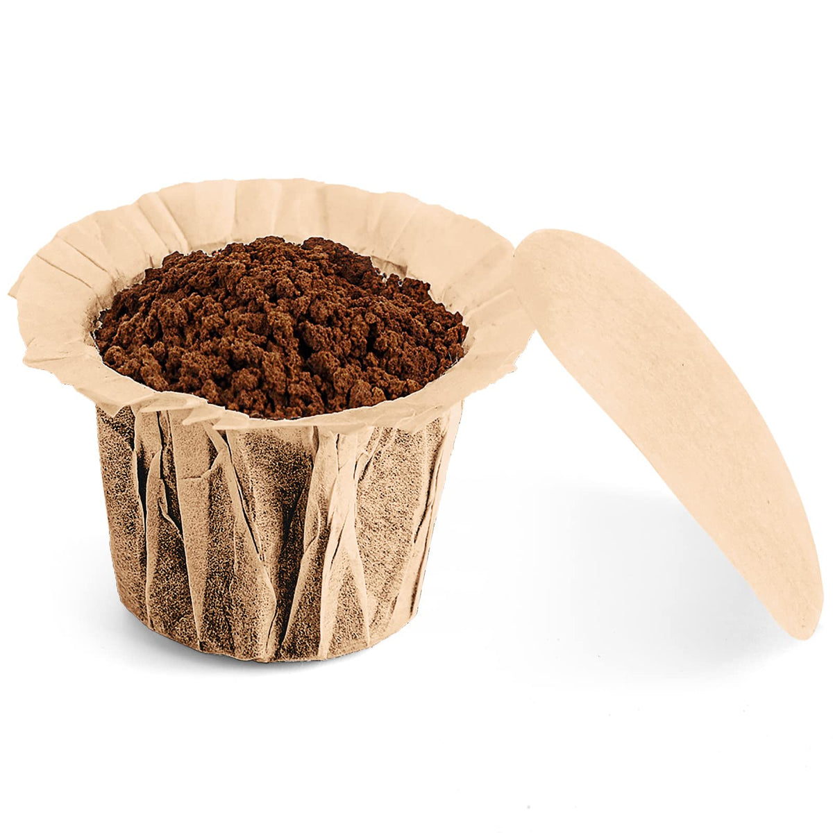 RUOYING K-Cup filter with lid sealed during brewing to prevent spills.