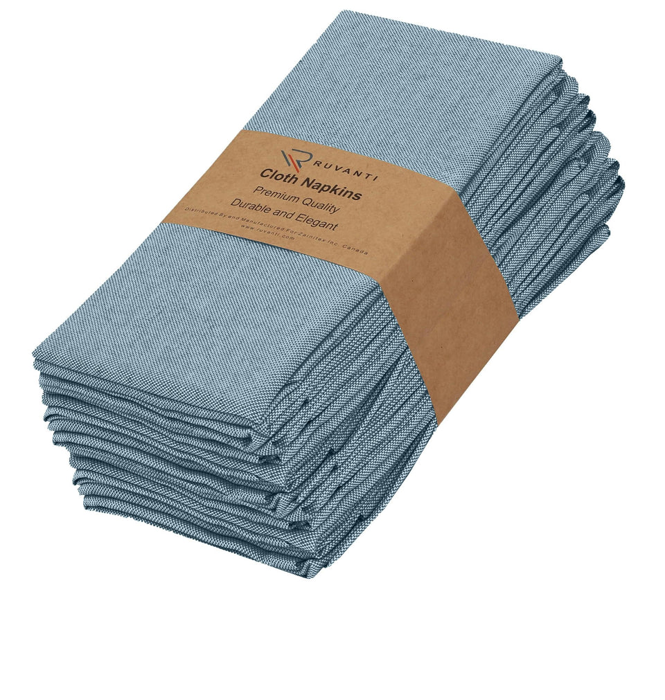 Ruvanti napkins teal 18x18 pack 12 show durable polycotton for daily dining.