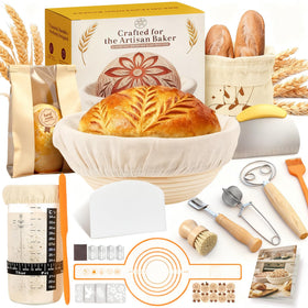 RYMTOX complete sourdough kit round proofing basket for even dough rise and shaping