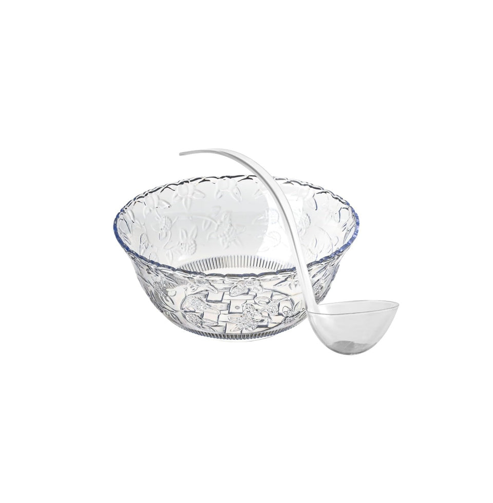 S.G Inc punch bowl with embroidered design, ideal for elegant gatherings.