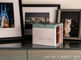 S1EGAN gift pack of wooden coasters adds style to any gathering