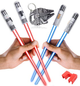 SaberSticks blue glow light-up chopsticks illuminate sushi nights