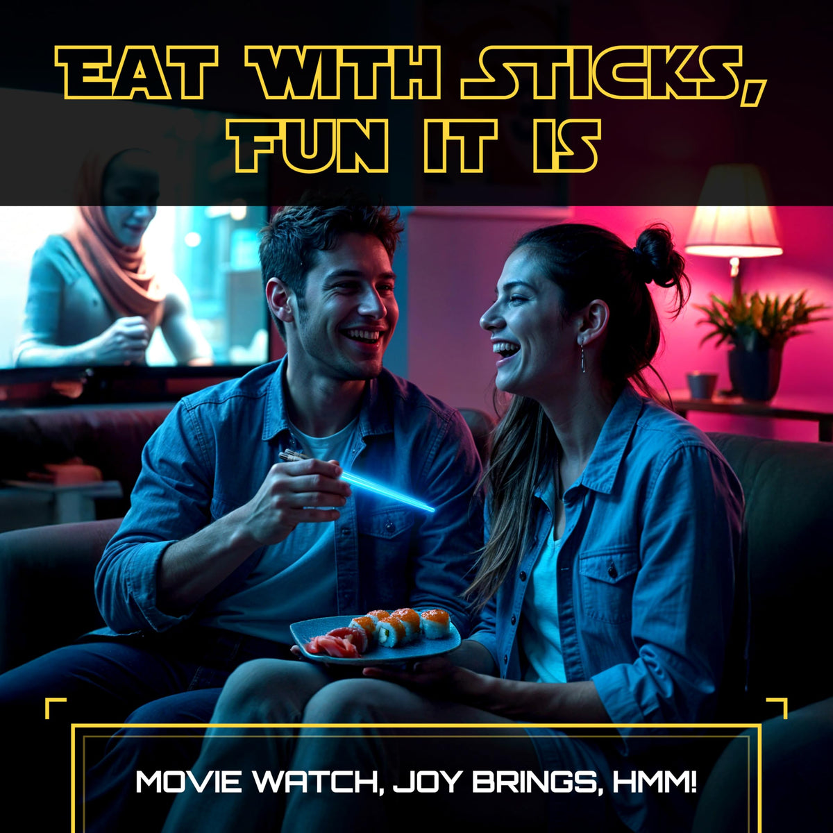 SaberSticks red glow LED chopsticks brighten ramen evenings
