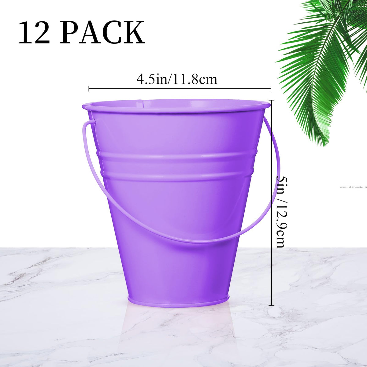 Sadnyy rainbow metal buckets closeup reveals galvanized texture and durable construction
