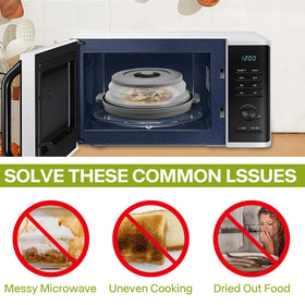 Saebume foldable vented lid fits many bowls for even heating.