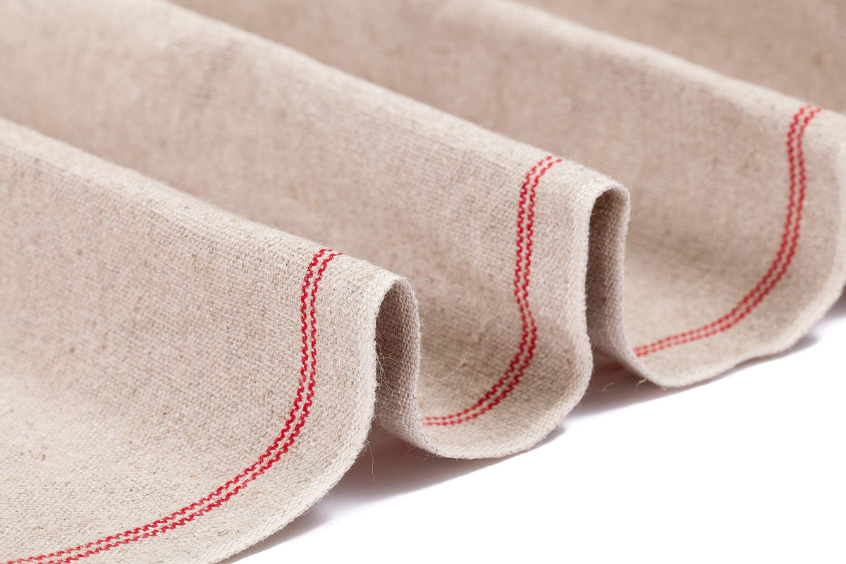 Saint Germain Bakery flax fabric texture demonstrates premium untreated linen quality
