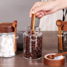 SAIOOL glass storage for spices, sugar, or coffee keeps flavors intact.