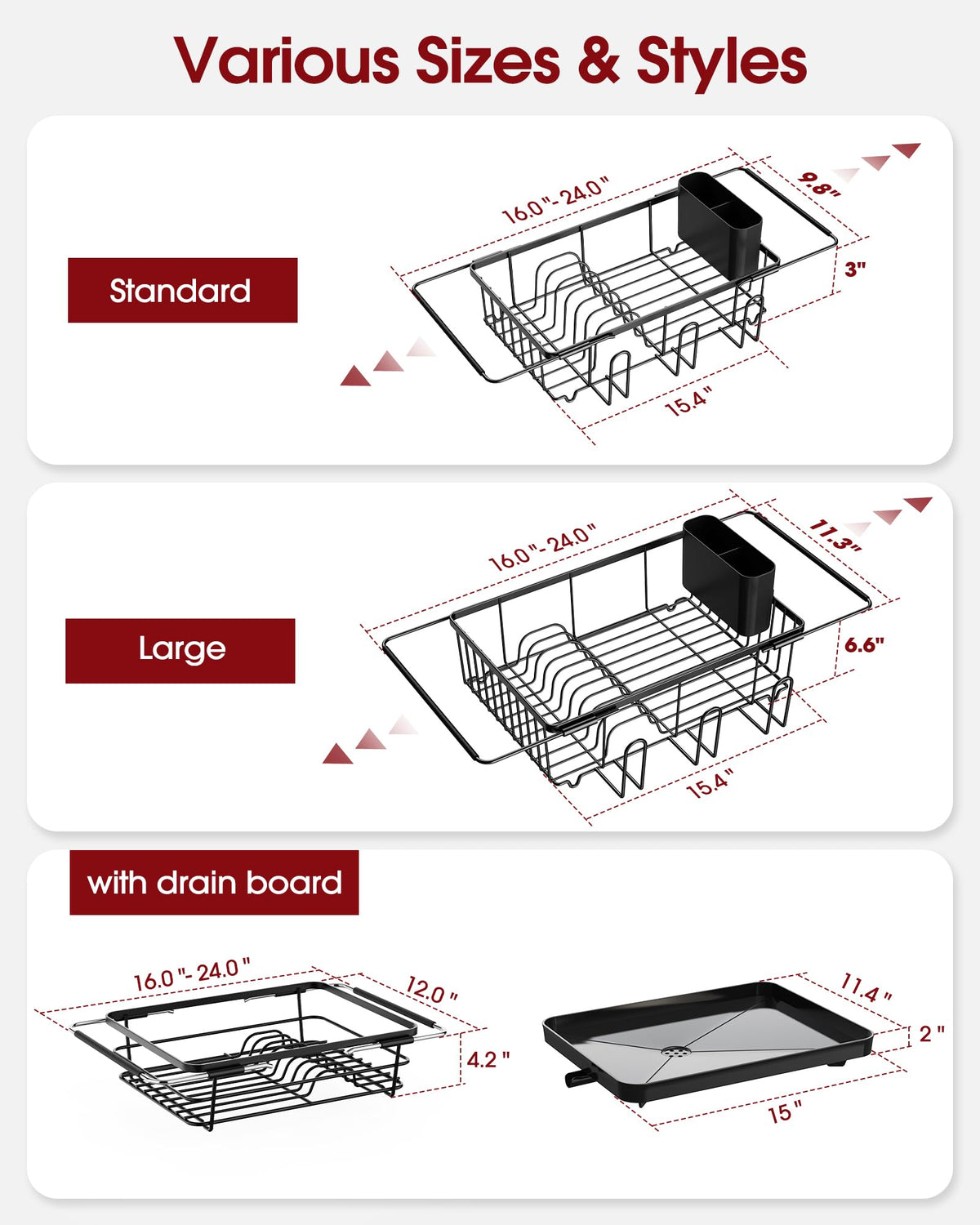 Sakugi stainless steel rack in black finish resists rust and scratches