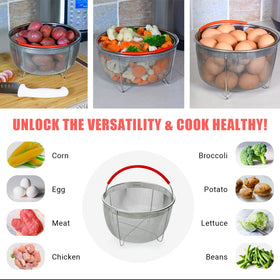 Salbree dishwasher safe stainless steel basket ready for quick cleanup.