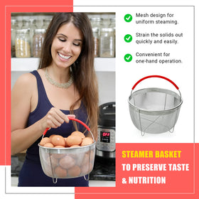 Salbree steamer basket side view with built-in handles