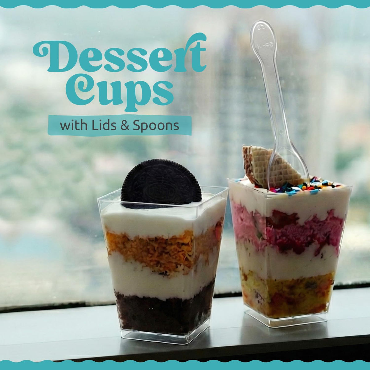 Sammray easy-serve cups for appetizers, desserts, or drinks