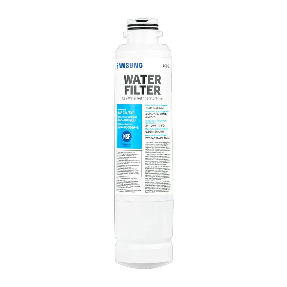 Samsung DA29-00020B refrigerator water filter front view for clearer water
