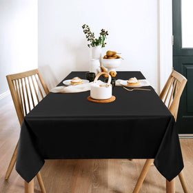 Sancua 60x120-inch tablecloth close-up shows wrinkle-free polyester fabric.